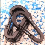 Custom Logo Camping 61MM Matte Black Metal Calabash Shaped Carabiner Aluminum Alloy Flat Spring Durable Hooks