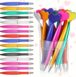 Custom High Quality Custom Heart Love Shape Plastic Ballpoint Pen Heart Design Pen for kids