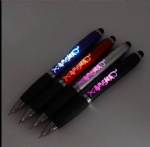 customized Led Laser Light up Ball ballpoint Pen with Rubber Grip-personalized ink light ball pens custom logo engraved