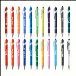 soft rubber coating aluminium metal ball pen with stylus touch screen for smartphone-custom logo