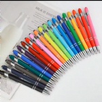 support customization soft feeling rubber coated stylus touch screen metal ball pens with laser logo