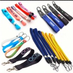 Custom logo black wrist band silicone leather embroider woven phone short wrist keychain lanyard