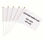 Personalized Design Logo Small Mini Stick Flag Custom Hand Held Waving Flag With Plastic Pole