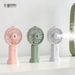 Portable Handheld Water Misting Fan Custom Logo Rechargeable Hand Held Mist Mini Fan With 2000mAh KC Battery