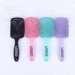 Custom Logo Massage Hollow Comb Square Brush for Natural Hair Detangling Hair Brush Comb