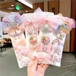 5PCS/Set Girls Cute Cartoon Chiffon Bow Hairpins Kids Sweet Hair Clips Barrettes Fashion Hair Accessories