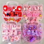 11 pieces headdress headband kids accessories cartoon gift box bow hair circle bow hair clip set