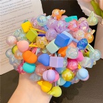 5pcs/set Colorful Elastic Baby hair tie Cute cartoon Shape kids hair ties Double hair beads for Girl kids Ponytail