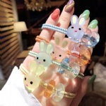 Cute Cartoon Rabbit Hair Ring Simple Transparent Jelly Bead Hair Rope Fresh Forest Hair Accessories