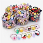 luxury resin fruit series baby Elastic Rubber Band Girls Hair Ties kids accessories set