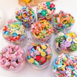 Korean macaron color cartoon flower elastic hair ties set fruit animal lovely girls towel nylon hair band