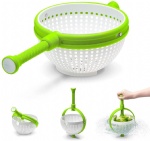 Gloway Fruit & Vegetable Wash Dryer Drainer Drain Basket Spin Colander Drying Collapsible Salad Spinner With Long Handle