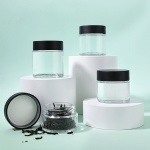 Custom 2oz 3oz 4oz Child Resistant Glass Jar Eco Friendly Packaging Round Smell Proof Glass Jars