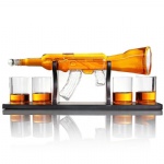 whiskey glass decanter mouth blown AK 47 gun whiskey decanter shape personalized decanters glass