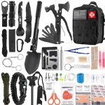 Emergency Survival Kit and First Aid Kit, 142Pcs Professional Survival Gear and Equipment with Molle Pouch for Outdoor Camping