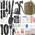 Emergency Survival Kit and First Aid Kit, 142Pcs Professional Survival Gear and Equipment with Molle Pouch for Outdoor Camping
