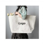 Customized Eco Foldable Extra Large Heavy Big Thick Capacity Casual Cotton Canvas Shopping Tote Bag Oversized Canvas Cotton Bag