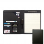 Custom handmade Mens PU leather bound portfolio with calculator