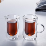 small clear double wall insulated turkish tea coffee cups