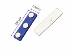 Name badge magnets with 3 magnets blue color