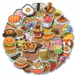 Net red delicious dessert poached egg pizza hamburger graffiti sticker takeout suitcase Lunch Box Sticker