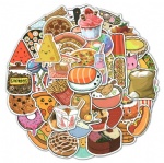 100 pcs cartoon hamburger food stickers cartoon ice cream fries doughnuts lollipop hamburger graffiti stickers