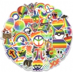 Rainbow seven color sticker outdoor sunshine Art Sticker trunk Bicycle STICKER rainbow face sticker