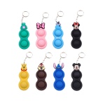 2 in 1 silicone mickeey minnie finger push pop decompression keychain