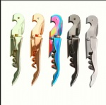 Gold Plated Cork screw Double Hinge Waiters Wine Key Bottle Opener Sea Horse corkscrew