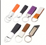 Custom Logo Key Chain Keyring Sublimation Metal Genuine Car Pu Leather Clip Keychains