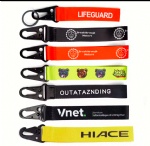 Custom adjustable polyester promotional printing woven short lanyard with logo custom