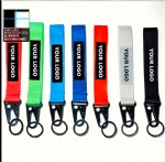 Sublimation printed custom key strap buckle keychain fabric polyester short wrist lanyards