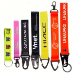 Custom Logo Printed Sublimation Key Short wristband black White Keychain Lanyard