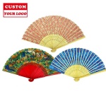 Custom folding Wooden Hand Held Fans Paper Fans Wedding Custom Printed