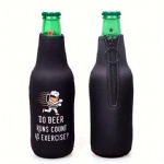 Custom Logo Beer Bottle Cooler Sleeve Neoprene Insulated Beer Bottle Sleeve With Zipper