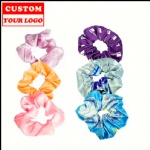 Elastic Hair Band Ties Silk Satin Hair Ties Printed Scrunchies Scrunchy Hair Ties With Logo