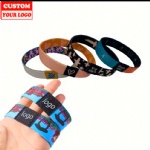 Festival Event Elastic Custom Printed Fabric Private Label Sport Exercise Custom Elastic Wristbands