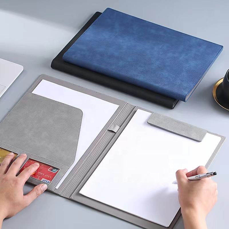 Custom Logo Printing Faux Leather Folder Portfolio Size A4 Writing Pad for Business School Office Conference Notepad Clip Boards Custom Logo Printing Faux Leather Folder Portfolio Size A4 Writing Pad for Business School Office Conference Notepad Clip Boards