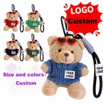 Customizable Logo Teddy Bear Keychain/Pendant – Plush Toy Gift for Corporate or School Events